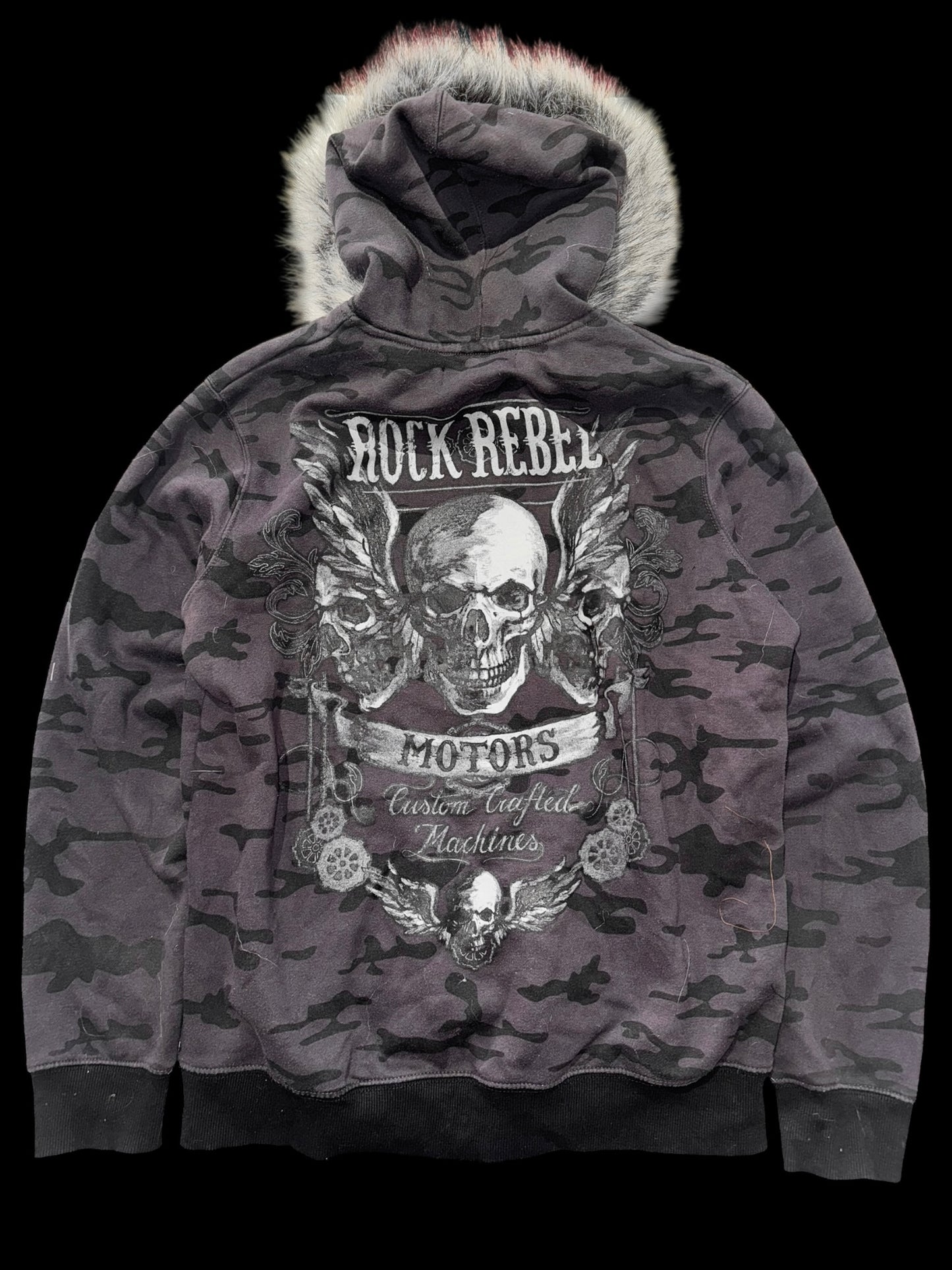 Rock Rebel Fur Hooded hoodie
