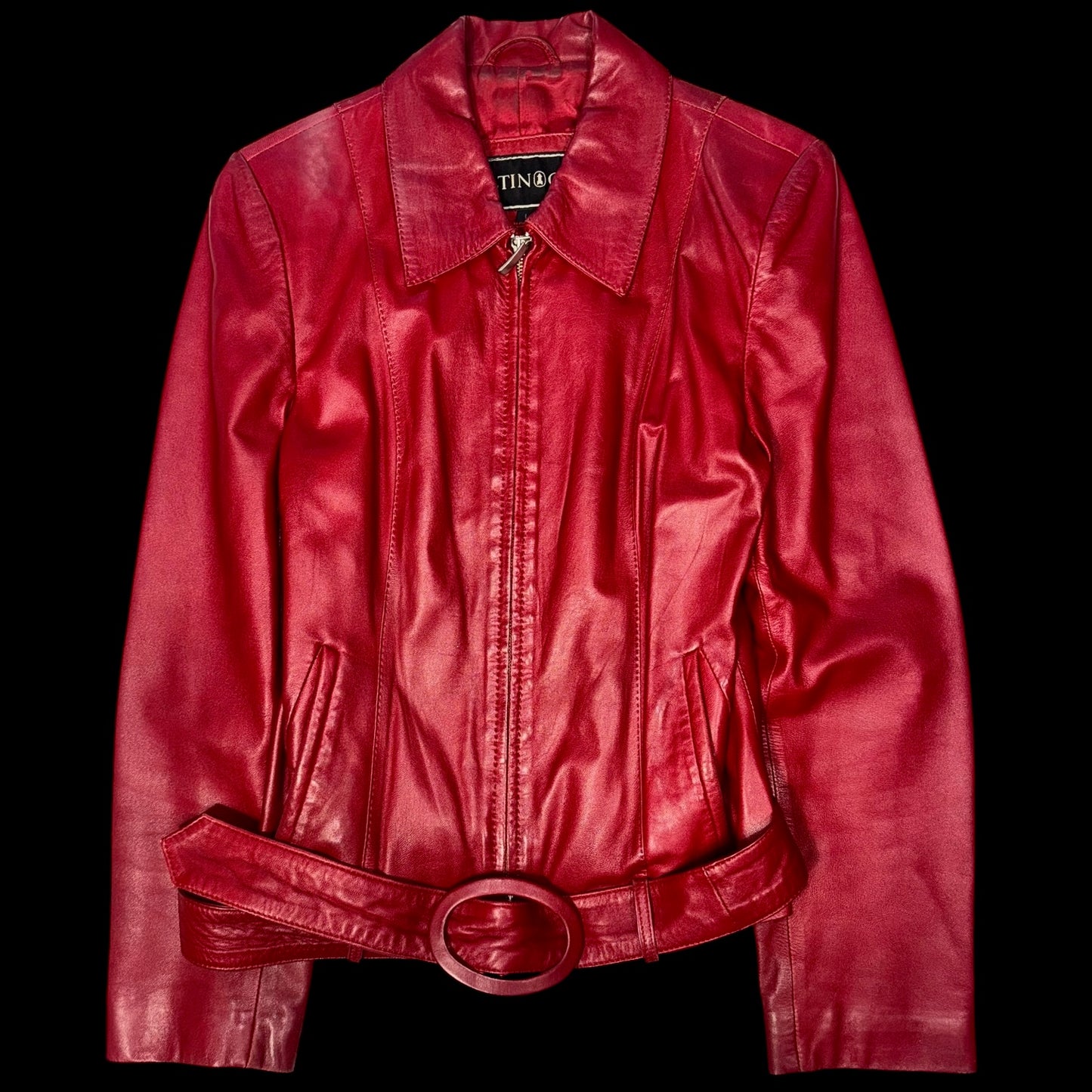 Вінтажна шкіряна куртка розміру L