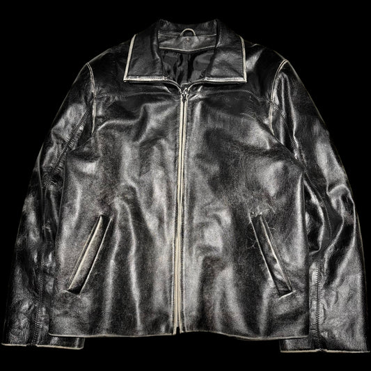 Vintage faded leather jacket XXL