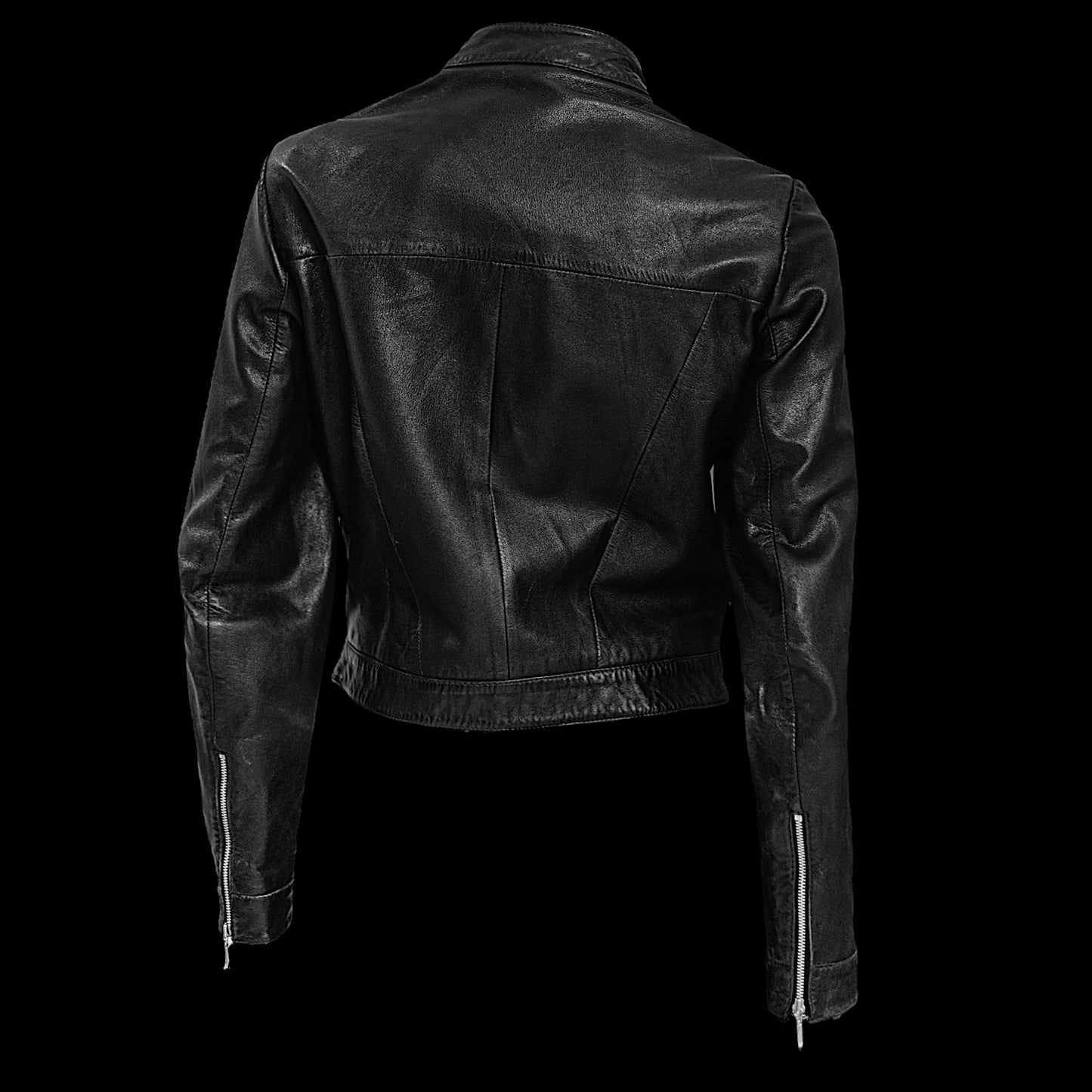 Вінтажна слім приталена шкіряна куртка ХС-С