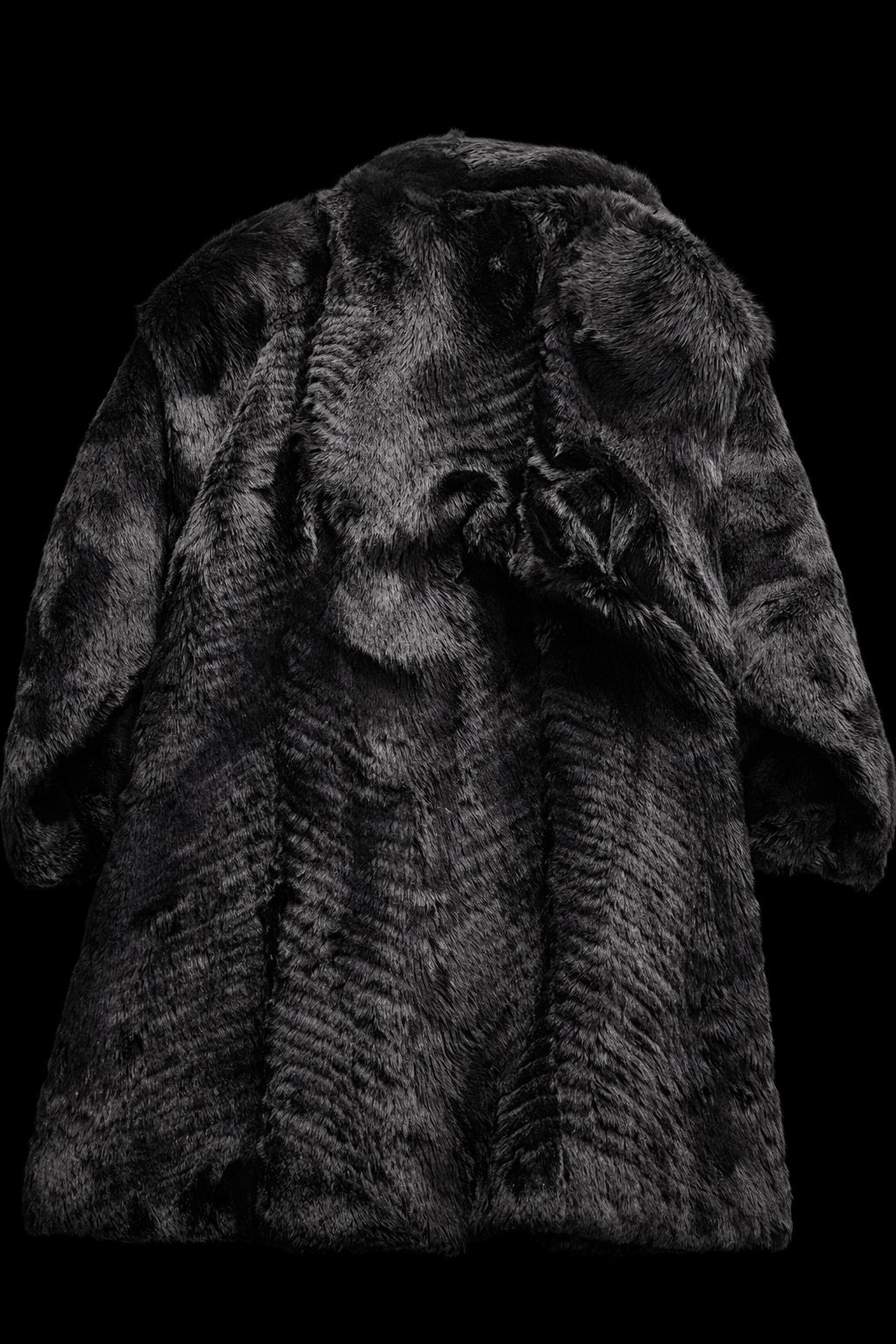 Black Wolf fur coat