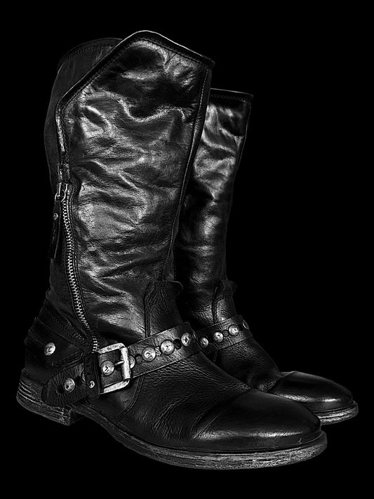Avant Garde Black Leather Shoes
