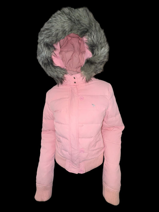 Abercombie & Fitch рожевий пуховик Л