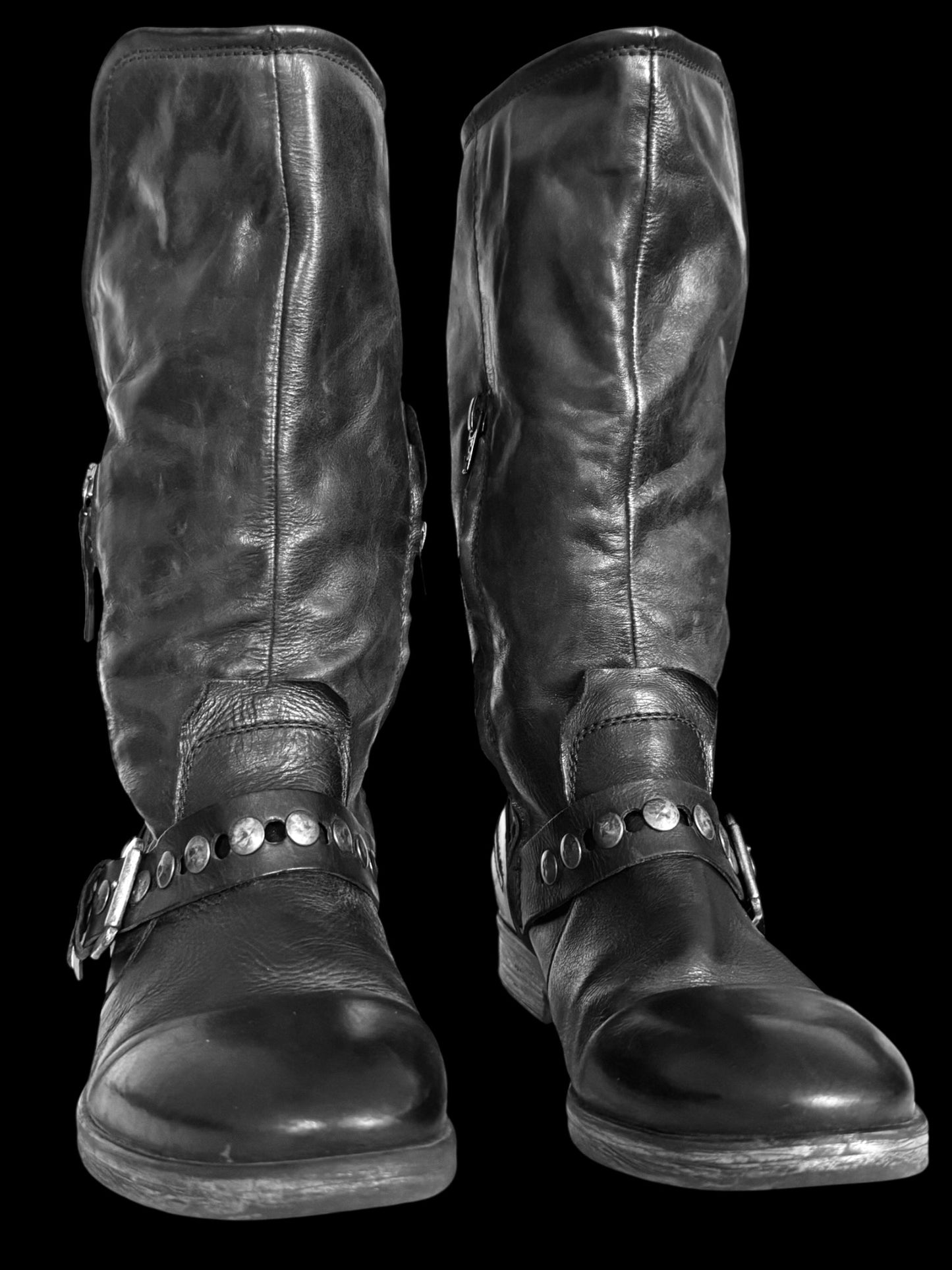 Avant Garde Black Leather Shoes