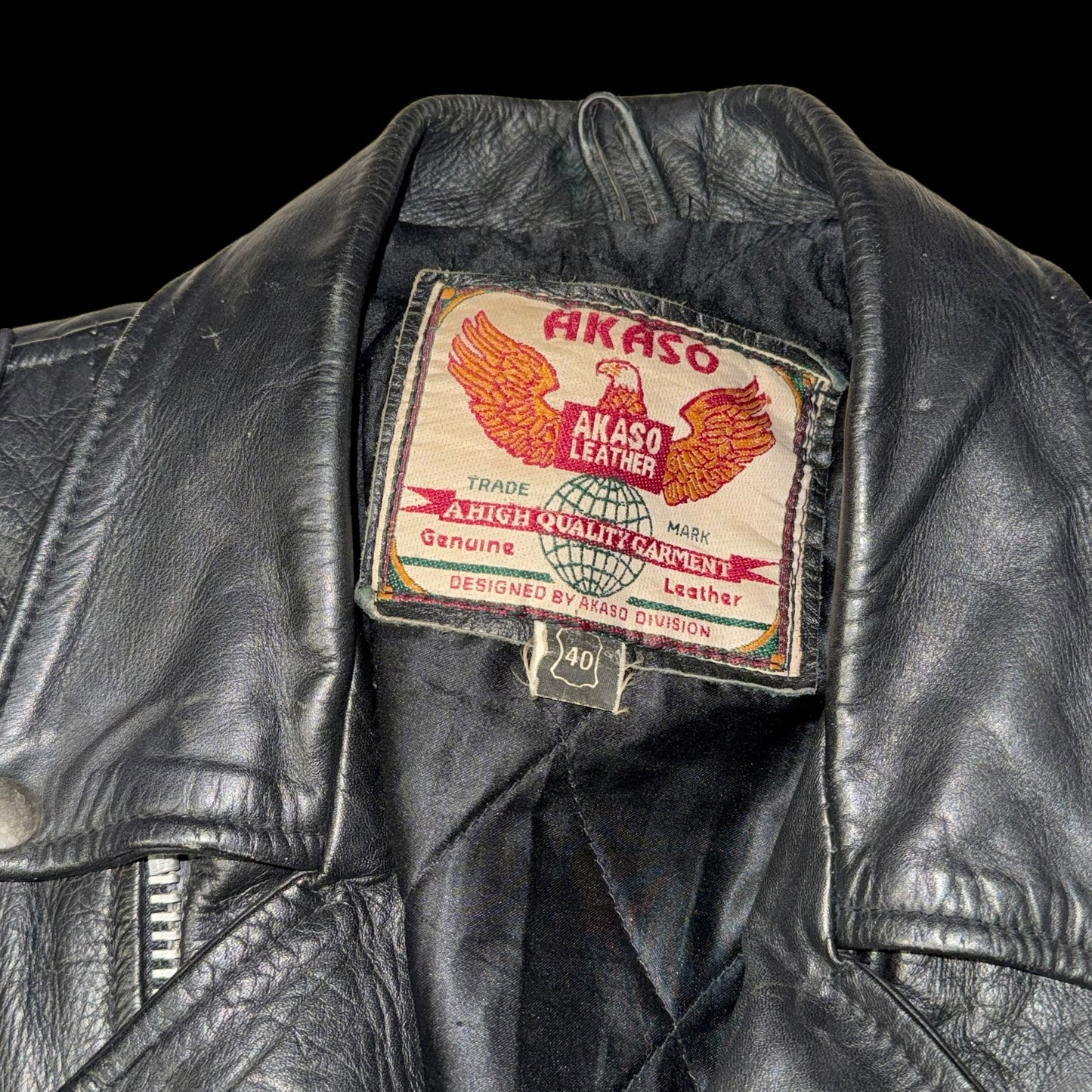 Шкіряна байкерська куртка розміру S