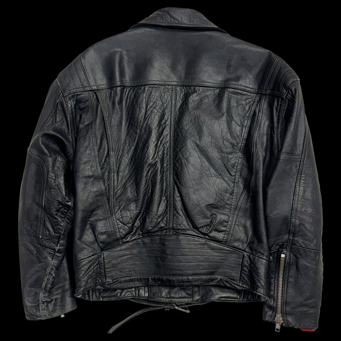 Вінтажна байкерська шкіряна куртка розміру ML