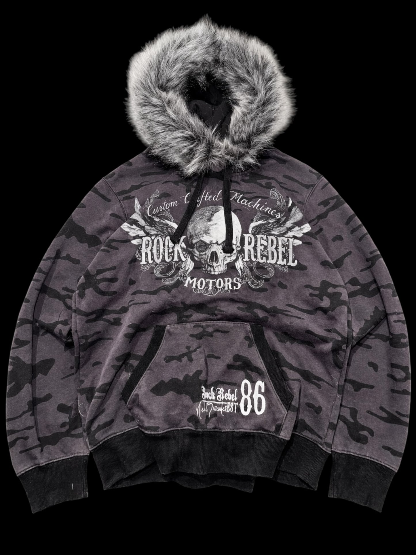 Rock Rebel Fur Hooded hoodie