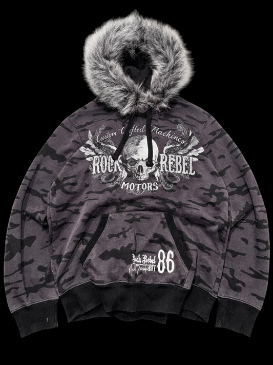 Rock Rebel Fur Hooded hoodie