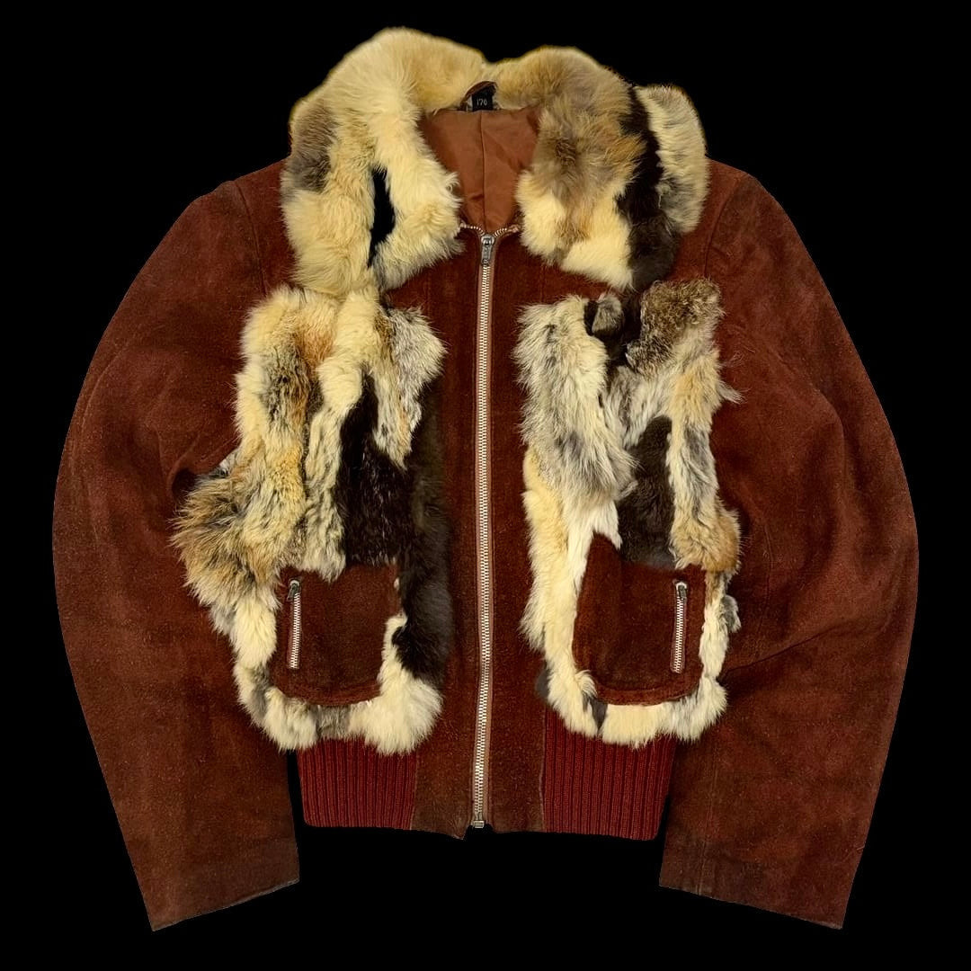 Замшева та хутряна куртка розміру S