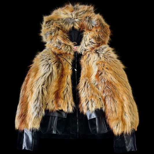 Glamour faux fox fur bomber jacket S